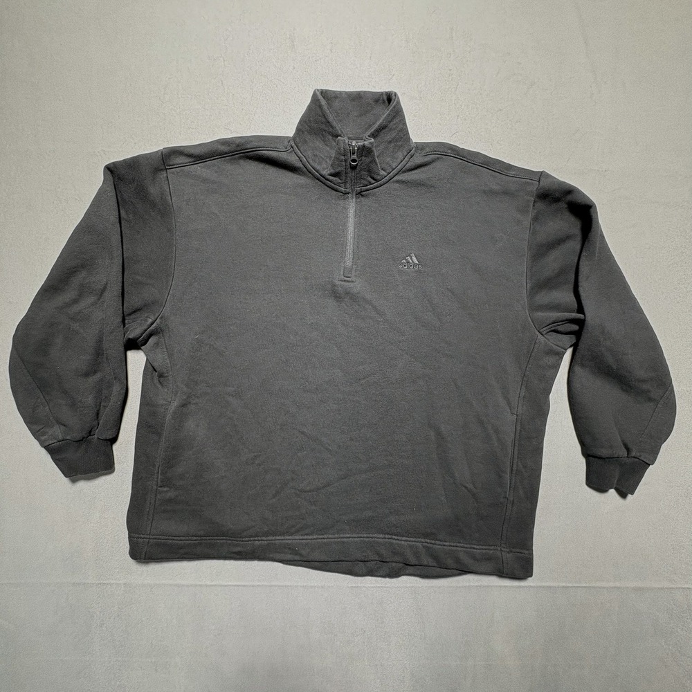 Adidas Oversized All SZN Womens Black Quarter Zip Pullover Sweatshirt Small